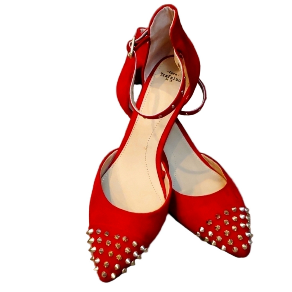 ❣️RED STUDD STRAP HEELS